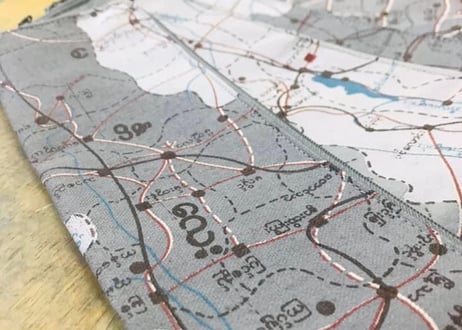 Pencil case with Myanmar map printed / ペンシルケース