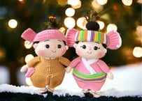 Shan couple crochet dolls / シャン族カップル編みぐるみ