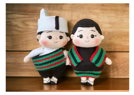 Chin couple crochet dolls / チン族カップル編みぐるみ