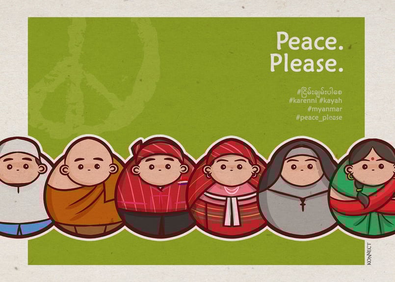 ミャンマーに平和を！ミャンマー応援ポストカードセット (プレゼント