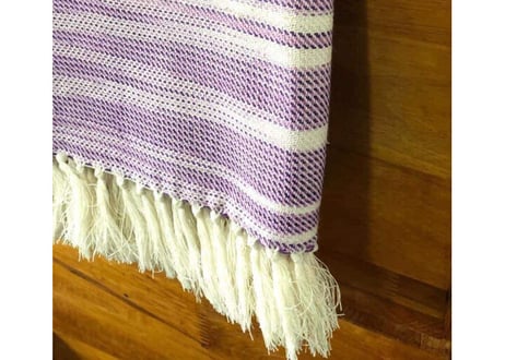 ချည်ပန်းချီအနံကြီးစောင် / Handwoven cotton blanket