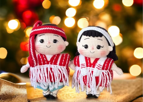 Karen couple crochet dolls / カレン族カップル編みぐるみ