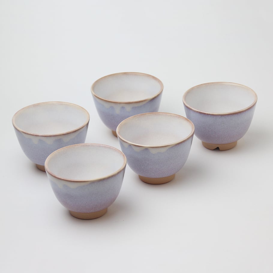 萩むらさきゆり汲み出し揃（化粧箱）｜萩焼窯元 萩陶苑 椿秀窯 ギフト