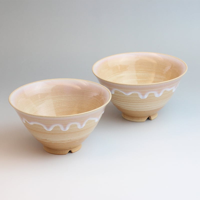 萩の雫｜しずく飯茶碗ペア（化粧箱）｜萩焼 萩陶苑 椿秀窯 | HAGIYAKI