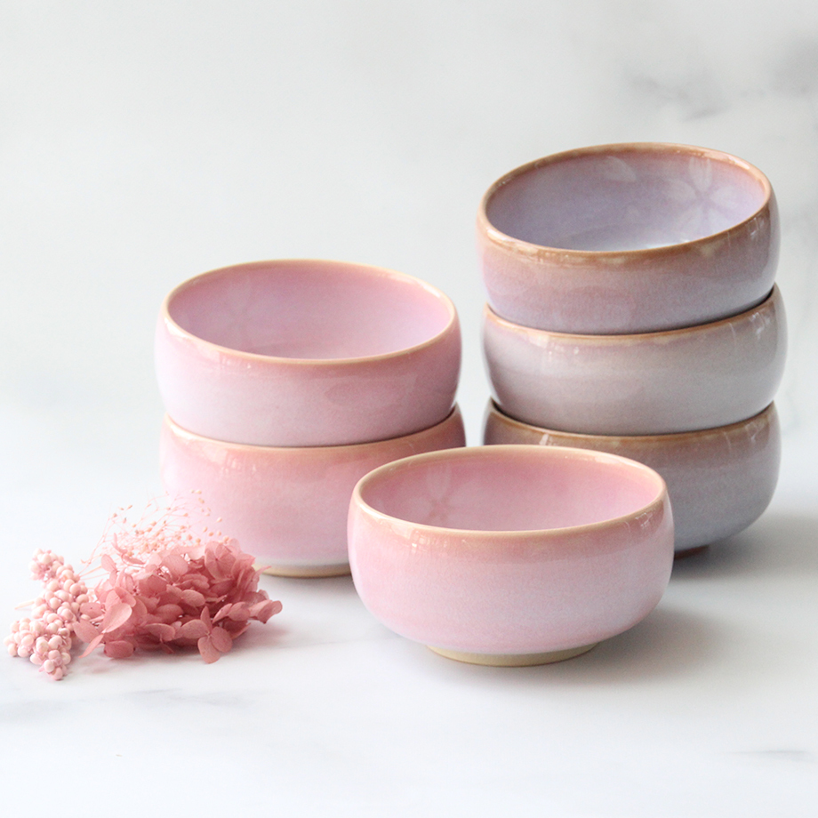 オンラインストア限定品｜丸小鉢単品 桜 パープル｜萩焼窯元 萩陶苑 椿