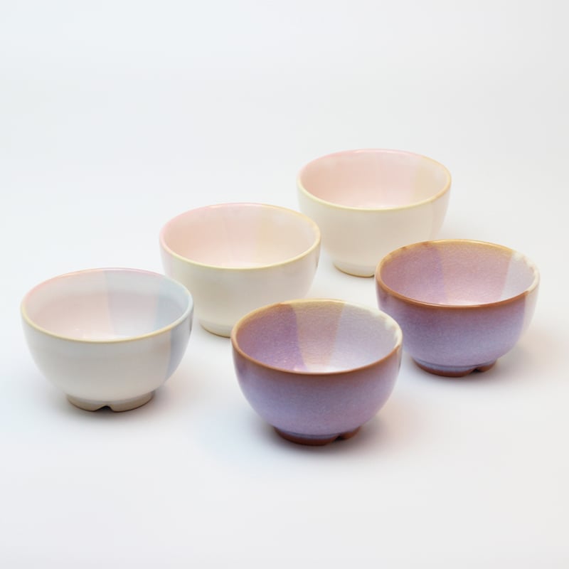 Shikisai（シキサイ）｜まめ碗5客セット（木箱）｜萩焼 SHUTOUEN