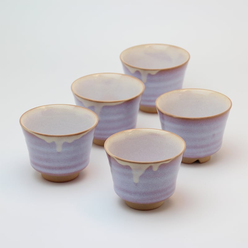 萩むらさき朝顔汲み出し揃(化粧箱)|萩焼窯元 萩陶苑 椿秀窯 萩むらさき朝顔汲み出し揃(化粧箱)|萩焼窯元 萩陶苑 椿秀窯