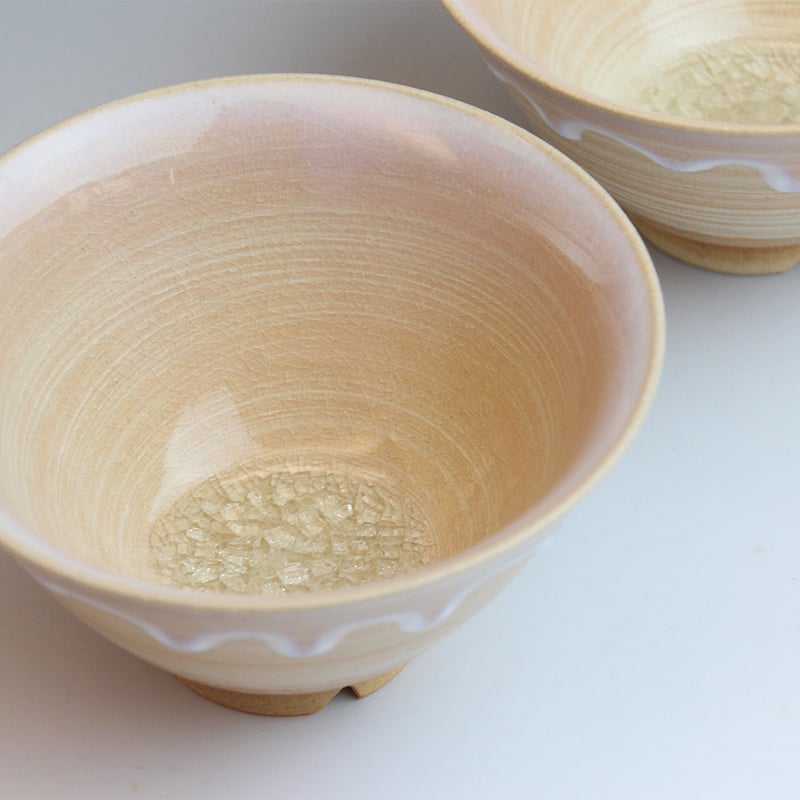 萩の雫｜しずく飯茶碗ペア（化粧箱）｜萩焼 萩陶苑 椿秀窯 | HAGIYAKI