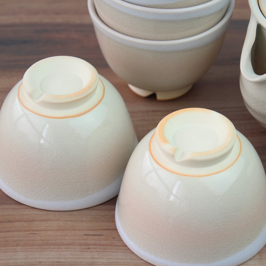 萩姫土茶器揃（茶こし付）（化粧箱）｜萩焼窯元 萩陶苑 椿秀窯 ギフト