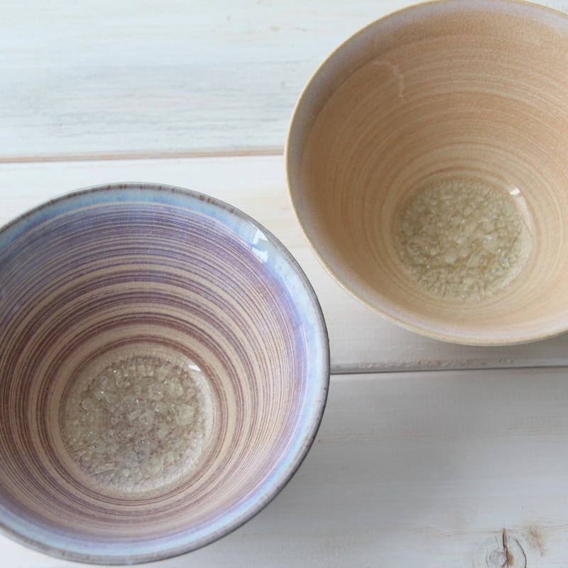 萩の雫｜しずく・そら飯茶碗ペア（化粧箱）｜萩焼 萩陶苑 椿秀窯