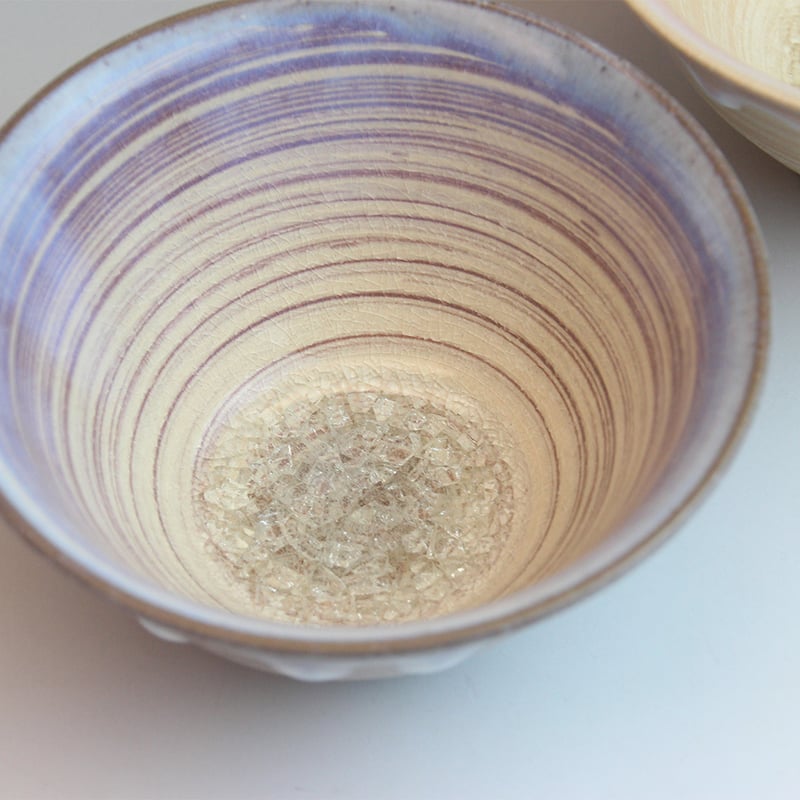 萩焼 茶碗 萩の雫｜しずく・そら飯茶碗ペア（化粧箱）｜萩焼 萩陶苑 椿秀窯