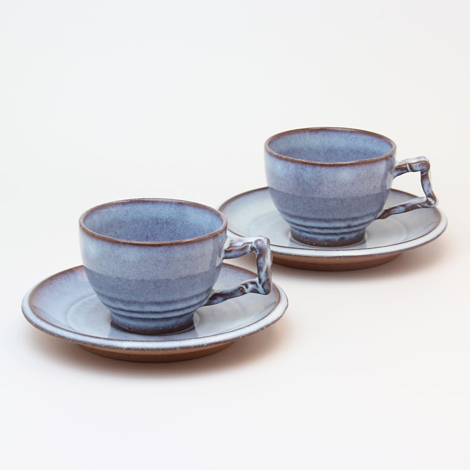 萩焼コーヒーカップ2 萩焼き コーヒーカップ＆ソーサ 2客 - メルカリ