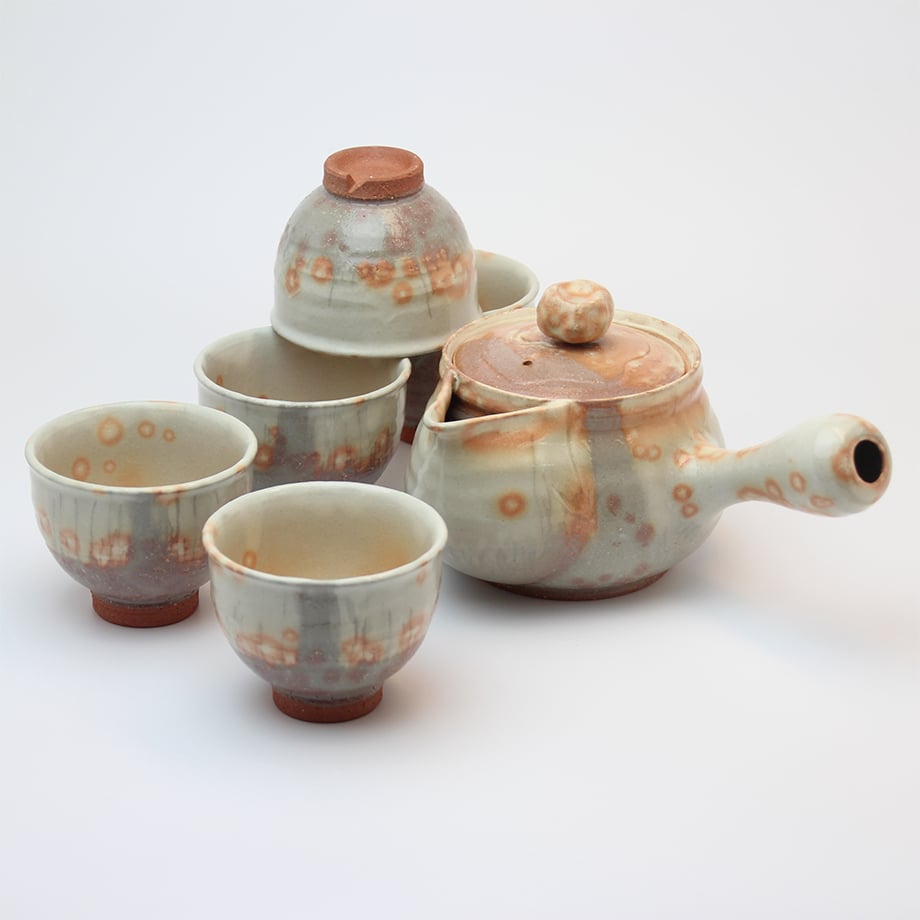 萩焼 茶器揃6点セット やわらぎ窯造　和窯(やわらぎがま)共箱入り桐箱　未使用品 original