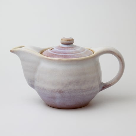 萩焼後手急須 煎茶道具 萩焼 坂田泥華造 陰刻花文急須