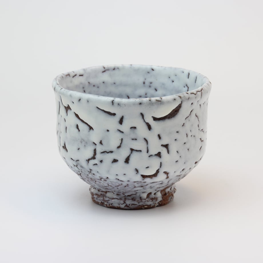 抹茶碗梅花皮楽型 国輔作（桐箱）｜萩焼窯元 萩陶苑 椿秀窯 ギフト
