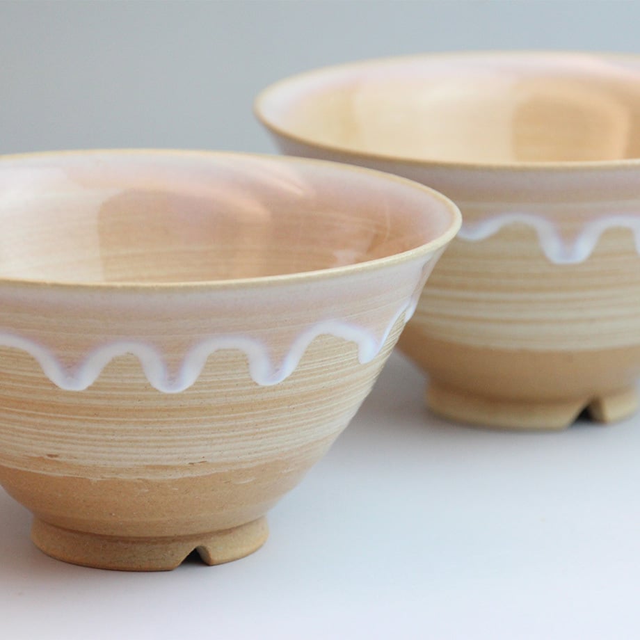 萩の雫｜しずく飯茶碗ペア（化粧箱）｜萩焼 萩陶苑 椿秀窯 | HAGIYAKI