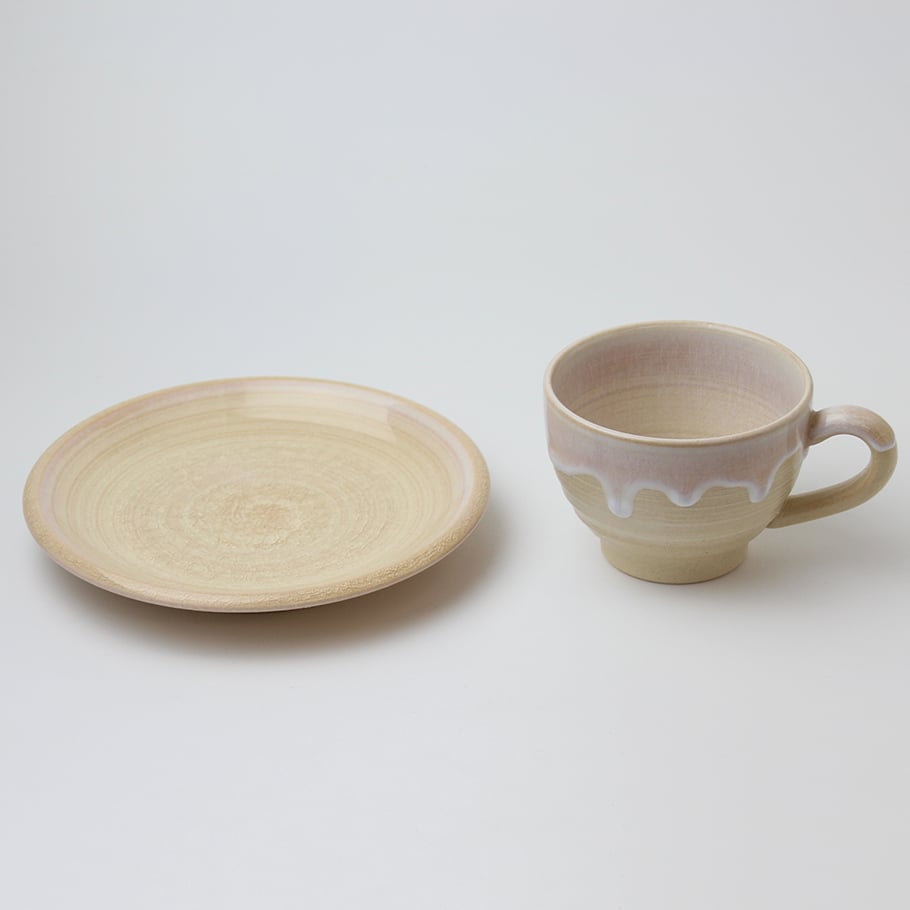 萩の雫｜しずく珈琲碗皿（段箱）｜萩焼 萩陶苑 椿秀窯 | HAGIYAKI