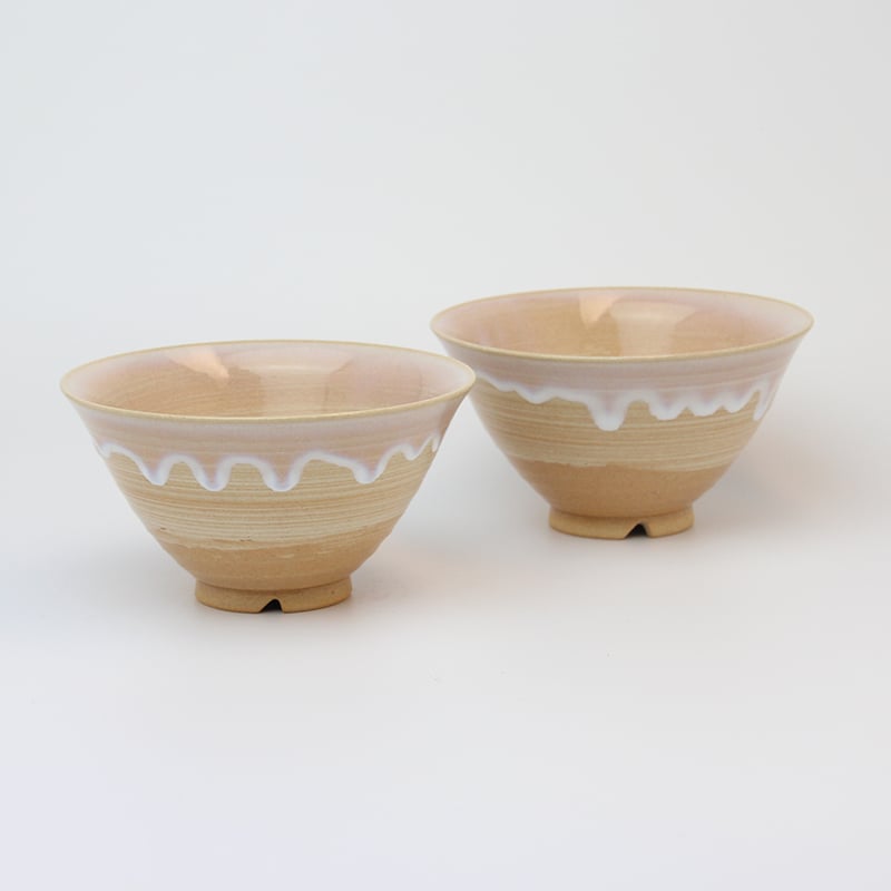 萩の雫|しずく飯茶碗ペア(化粧箱)|萩焼 萩陶苑 椿秀窯 | HAGIYAKI 萩の雫|しずく飯茶碗ペア(化粧箱)|萩焼 萩陶苑 椿秀窯 | HAGIYAKI