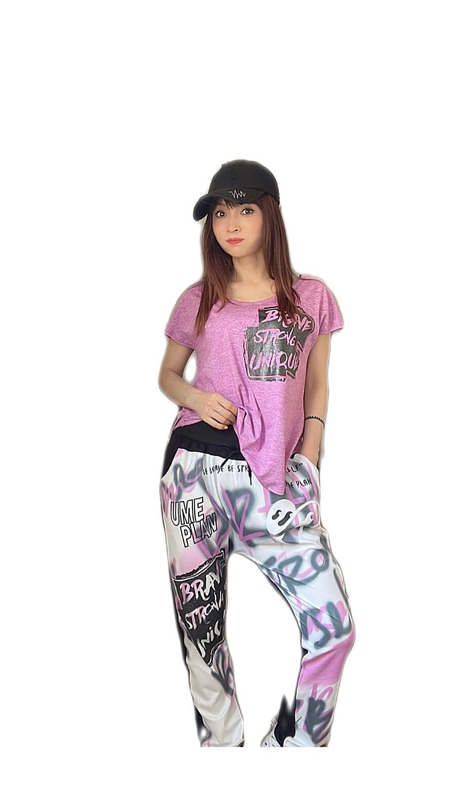 ボトムス UME-T0003CP パープル柄 ✨台湾からお取寄せ可能な商品