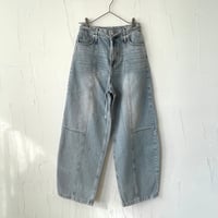10oz denim barrel pants / bleach