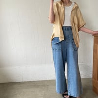 acid wash s/s shirt / beige, blue, pink