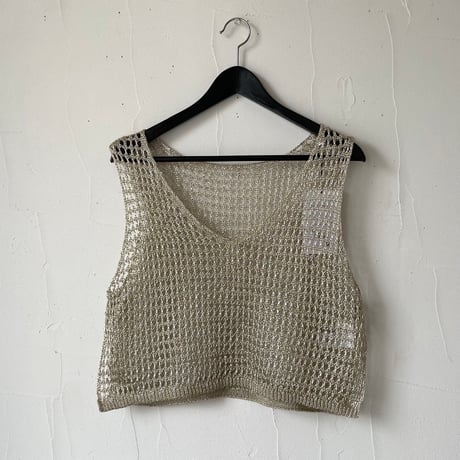 【再入荷】openwork knitting vest / gold, silver