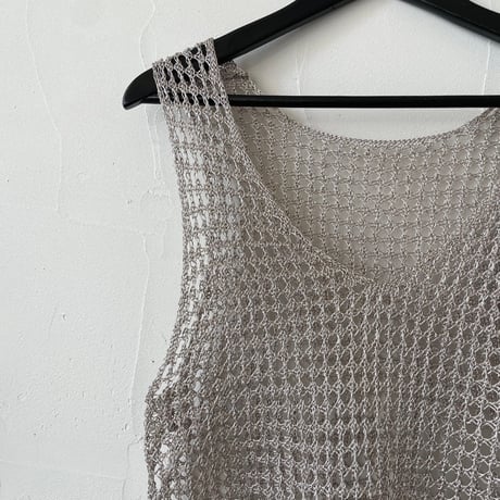 【再入荷】openwork knitting vest / gold, silver