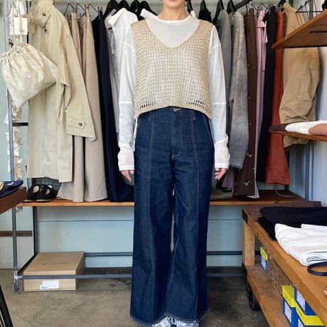 【再入荷】openwork knitting vest / gold, silver