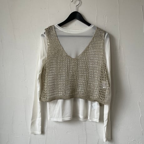 【再入荷】sheer l/s t-shirt / off white, lt.grey, black