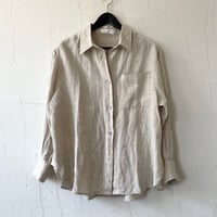oversized linen shirt / oatmeal