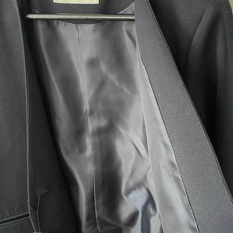 【再入荷】collarless jacket + sheer vest / sand, dark navy