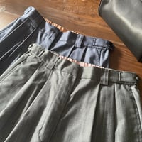 pinstripe tuck pants / gray, navy
