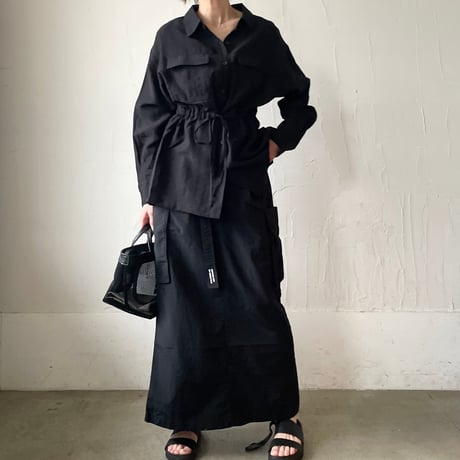 nylon skirt UPF50+ UV protection / black