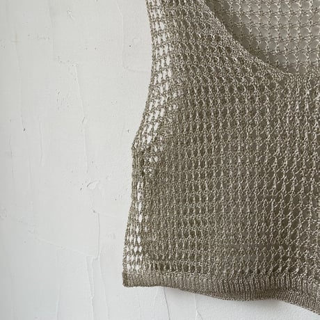 【再入荷】openwork knitting vest / gold, silver