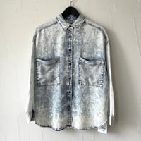 4.5oz tencel denim oversize shirt / high bleach