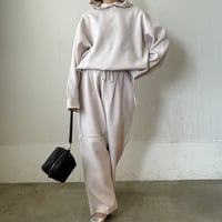 【black再入荷】double jacquard relax knit pants / ivory, black