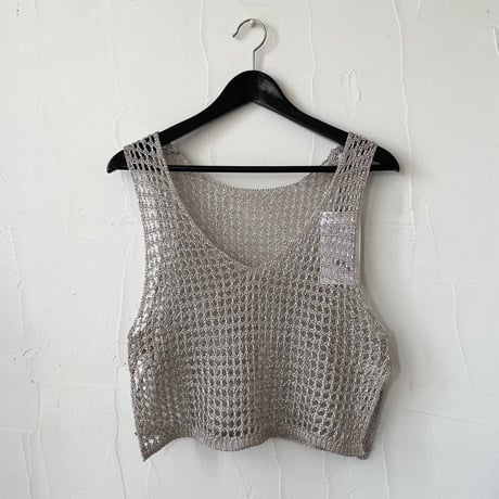 【再入荷】openwork knitting vest / gold, silver