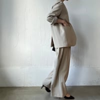 【再入荷】collarless jacket + sheer vest / sand, dark navy