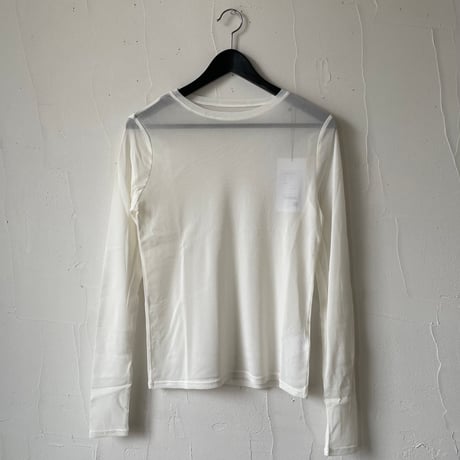 【再入荷】sheer l/s t-shirt / off white, lt.grey, black