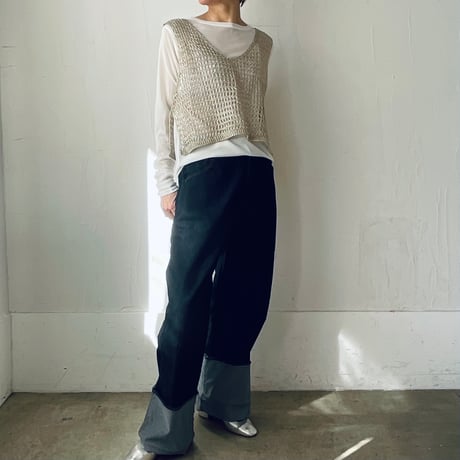 【再入荷】sheer l/s t-shirt / off white, lt.grey, black