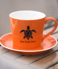 Blue Turtle Farm オリジナルマグカップ＆ソーサーSET 鮮やかオレンジ