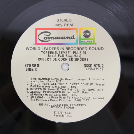 輸入盤　Robert DeCormier/Greensleeves Plus 20 Sealed NEU　RSSD975-2　【中古】
