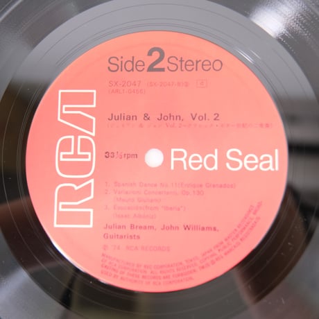 日本盤　ジュリアン・ブリーム＆ジョン・ウィリアムス/ジュリアン＆ジョン第２集：クラシック・ギター世紀の二重奏　SX-2047　【中古】