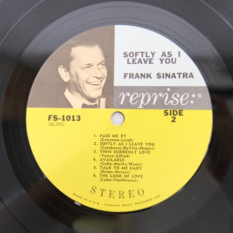 輸入盤　フランク・シナトラ/SOFTLY AS I LEAVE YOU　FS-1013　【中古】