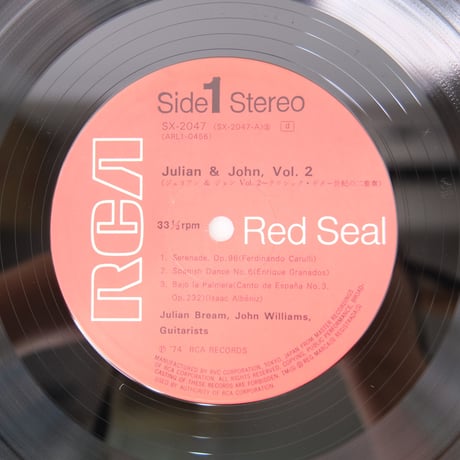 日本盤　ジュリアン・ブリーム＆ジョン・ウィリアムス/ジュリアン＆ジョン第２集：クラシック・ギター世紀の二重奏　SX-2047　【中古】