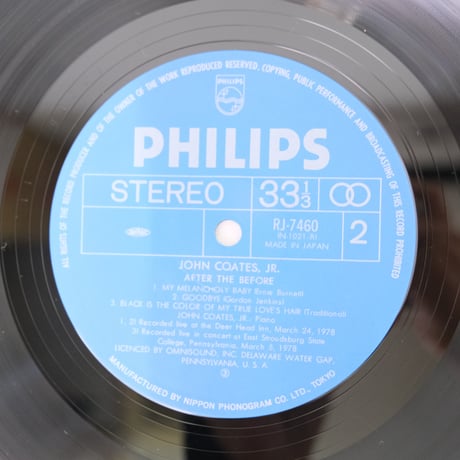 日本盤　ジョン・コーツ・ジュニア/アフター・ザ・ビフォア　RJ-7460　【中古】