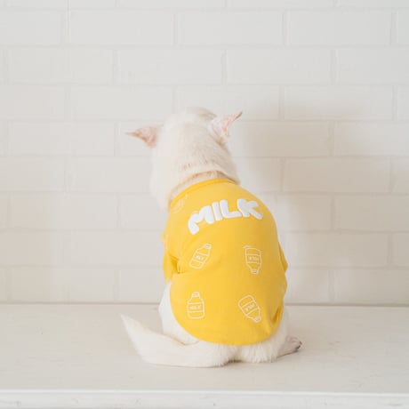 petme ミルク柄トレーナー yellow / blue