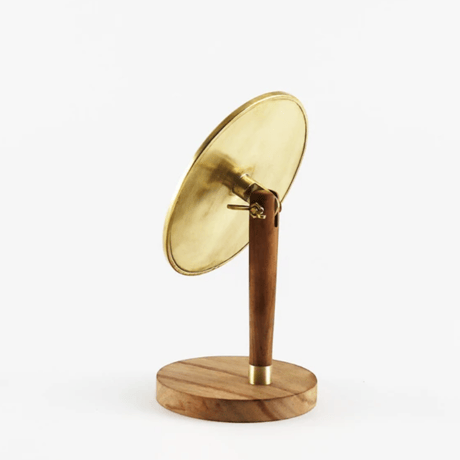 brass＆Wood スタンドミラー オーバル