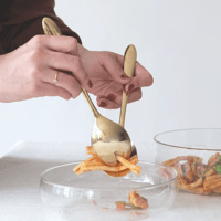 brass salad server 先割れスプーン