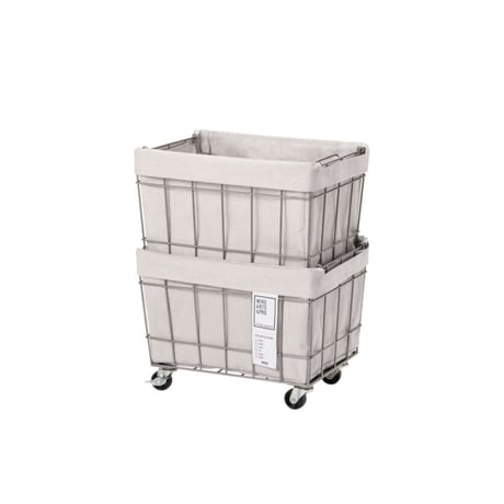 WIRE ARTS & PRO FOLDING STACKING BASKET 2 with CASTER / スタッキング バスケット 2段